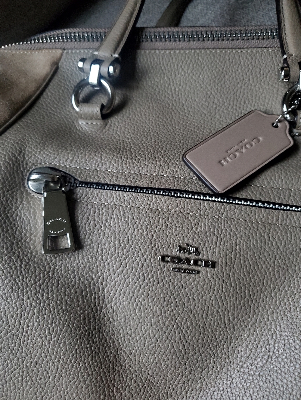 Coach Primrose Beige Taupe Leather Satchel Carryall Bag - Picture 5 of 15